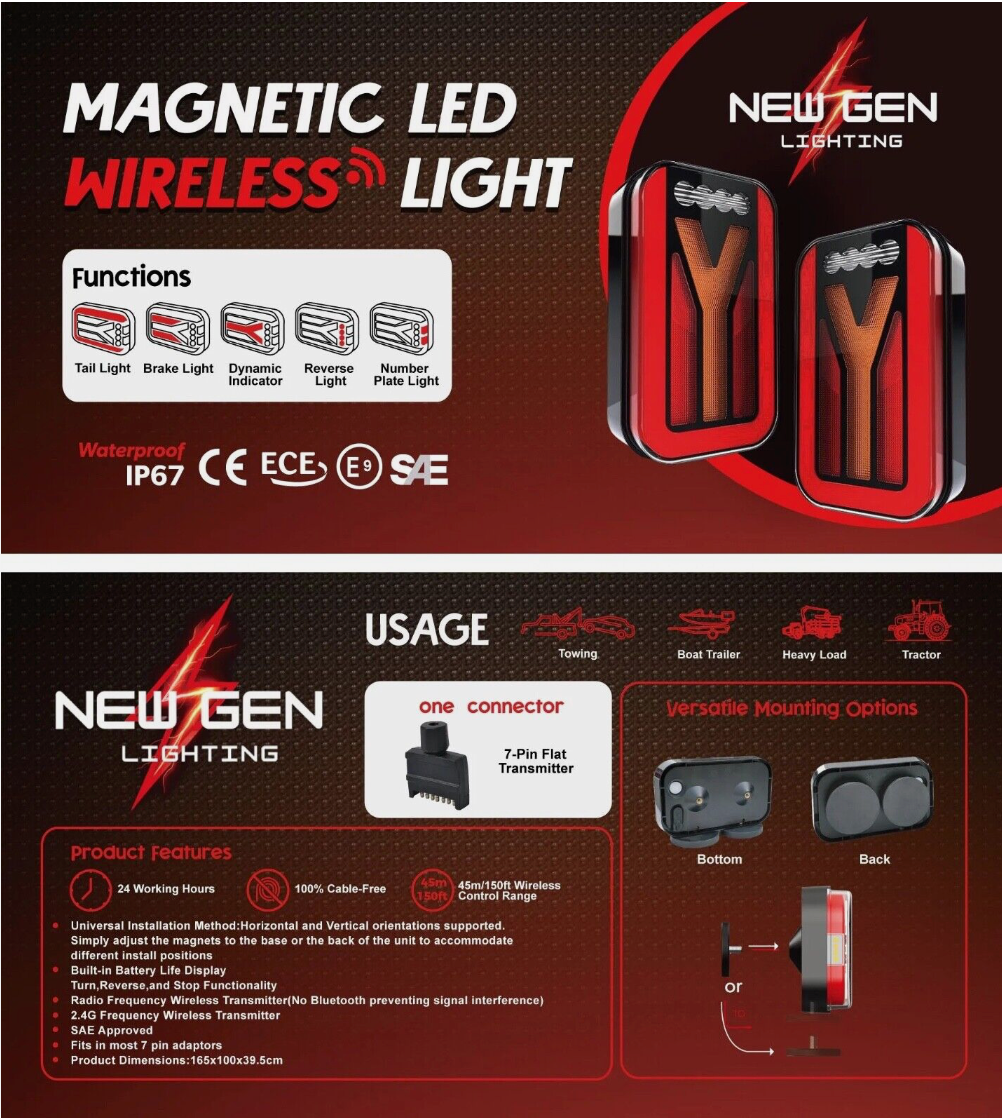 Light Trailer Rear Light 12-24V