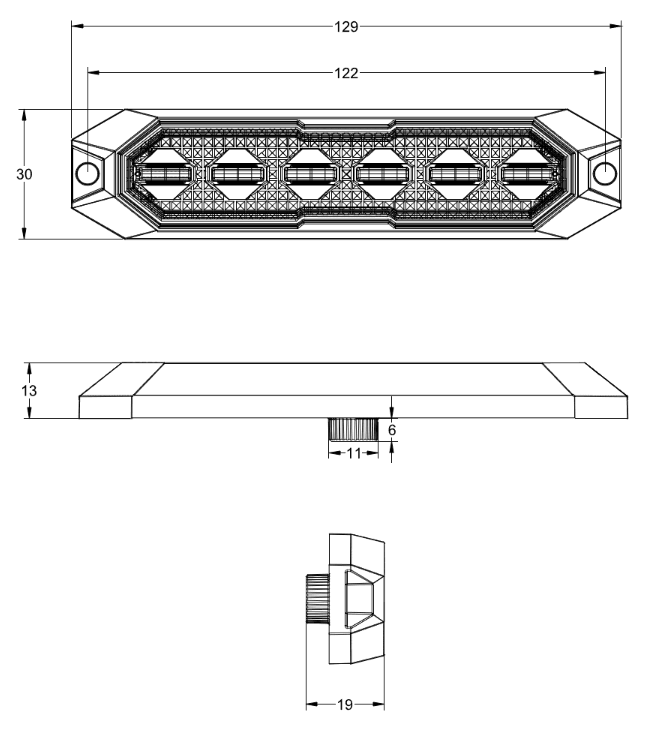 RAPTOR6 Heavy Duty 6 LED CLASS 1 Amber Perimeter Warning Light