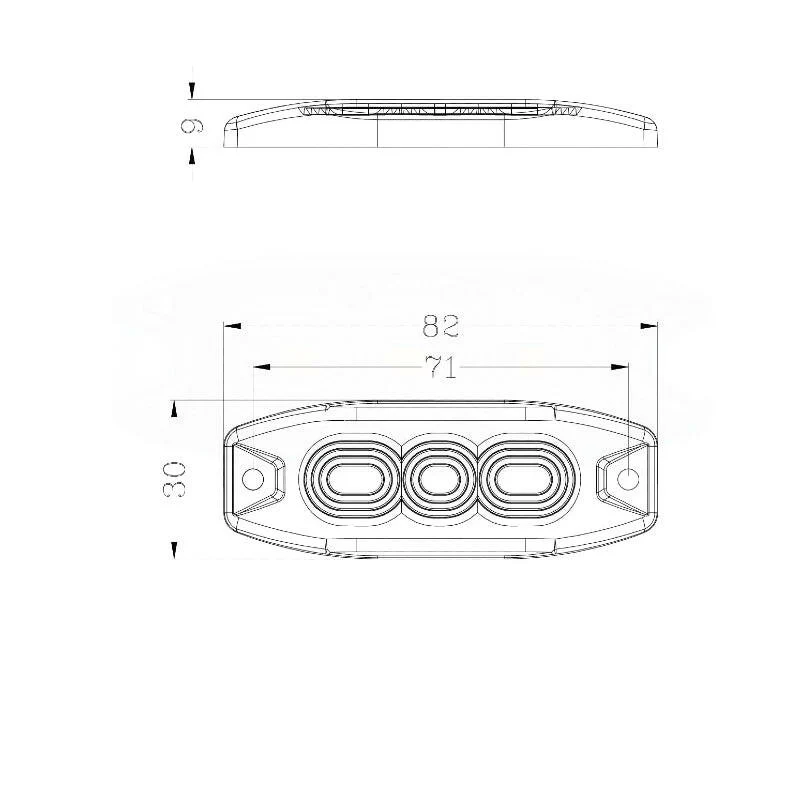 ULTRASLIM3 Low Profile 3 LED CLASS 1 Amber Perimeter Warning Light